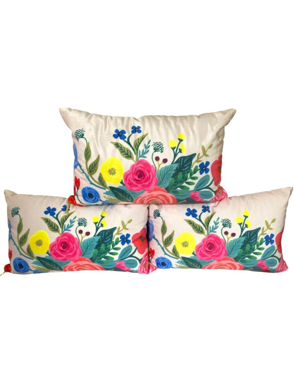 3 Rifle Paper Co Pillows Lumbar Garden Floral w/Polyester Inserts! 13”x21” - Picture 9 of 10